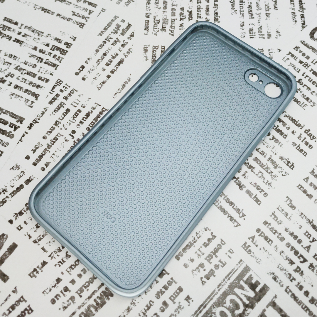 iPhone 7/8/SE ガラス背面シリコンケース [25]スカイブルー (4)_画像4