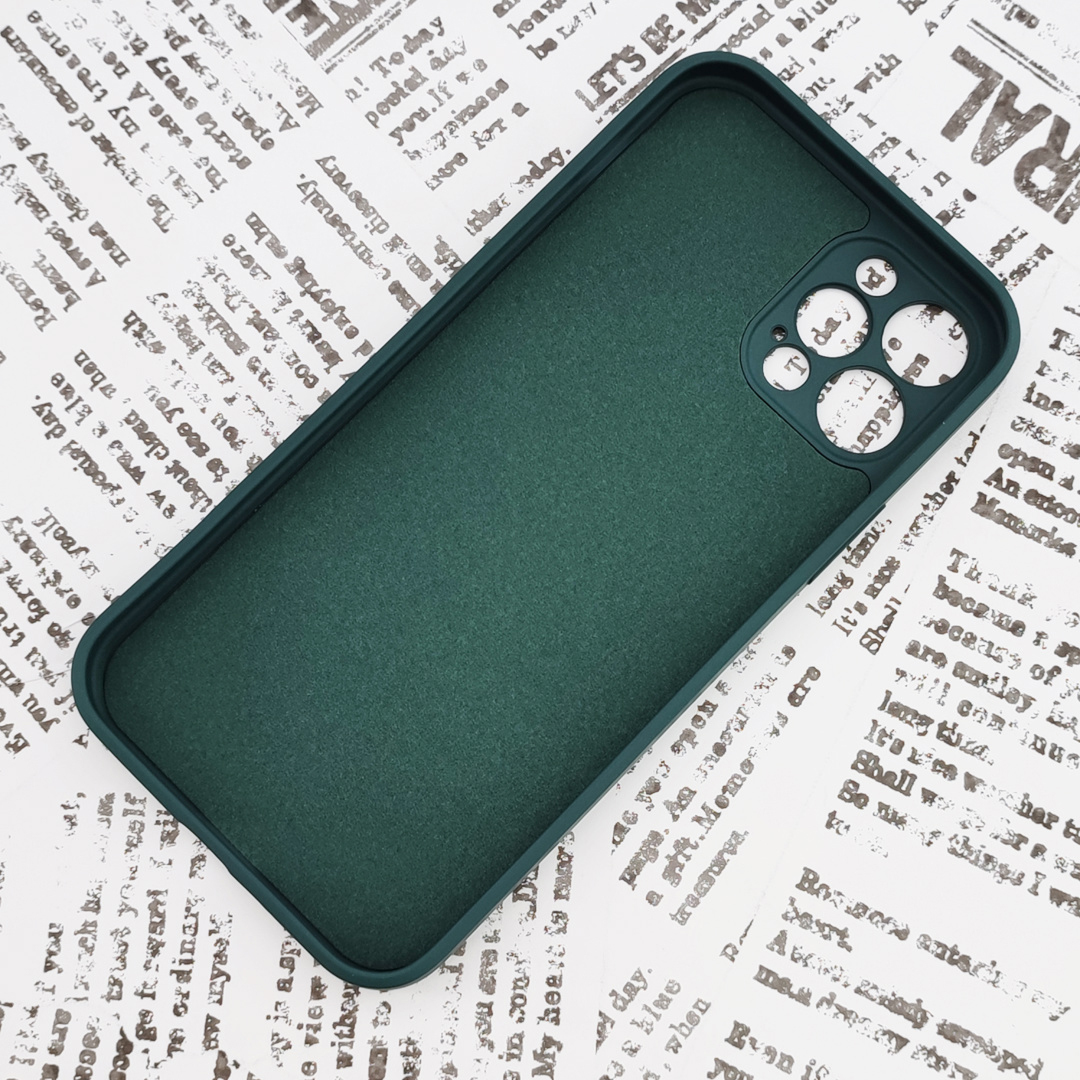 [E22] iPhone 12Pro シリコンケース (10) ダークグリーン_画像2