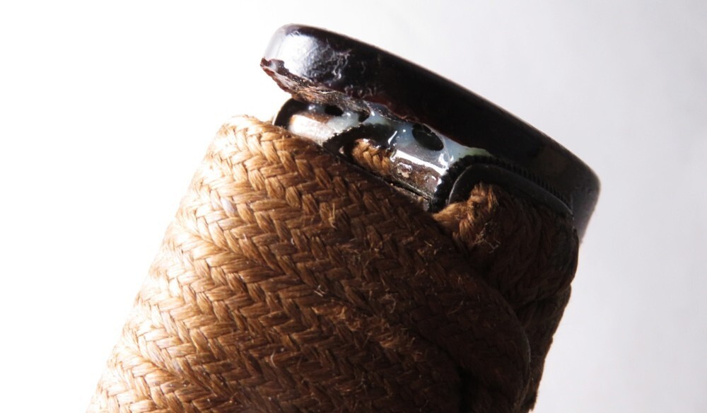 [10832] Edo ~ Meiji времена меч принадлежности красный медь земля рисунок ( первый товар * покупка товар )