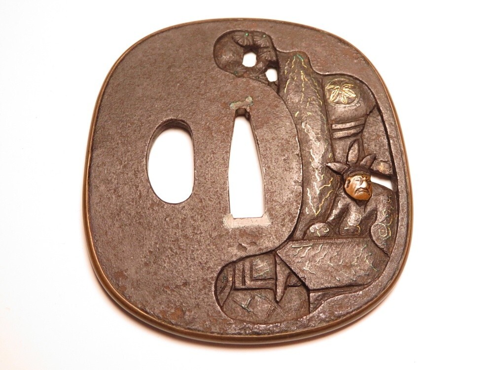 [11045] меч принадлежности Edo ~ Meiji красный медь Tang человек .. гарда меча ( первый товар * покупка товар )