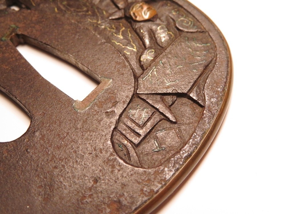 [11045] меч принадлежности Edo ~ Meiji красный медь Tang человек .. гарда меча ( первый товар * покупка товар )