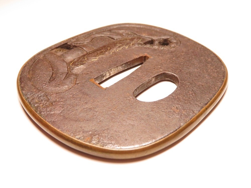 [11045] меч принадлежности Edo ~ Meiji красный медь Tang человек .. гарда меча ( первый товар * покупка товар )