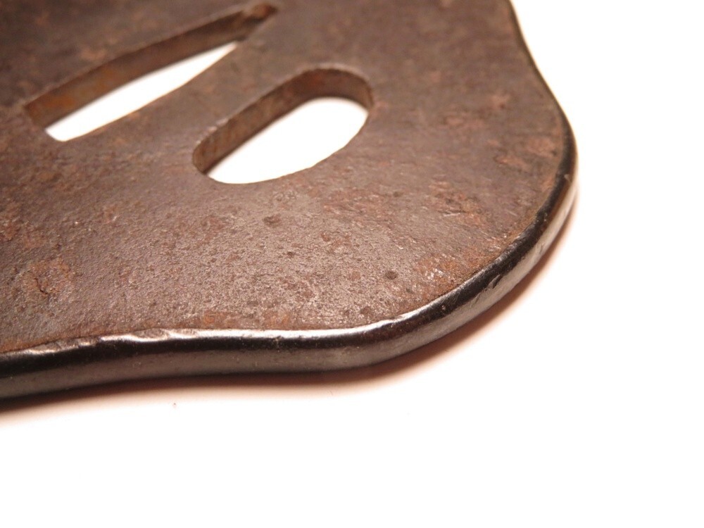 [11059] меч принадлежности Edo ~ Meiji металлический земля Zaimei flat удар гарда меча ( первый товар * покупка товар )