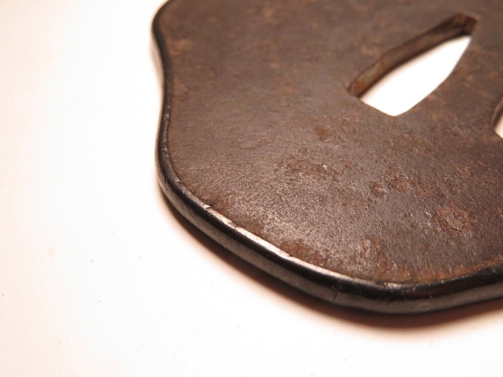 [11059] меч принадлежности Edo ~ Meiji металлический земля Zaimei flat удар гарда меча ( первый товар * покупка товар )