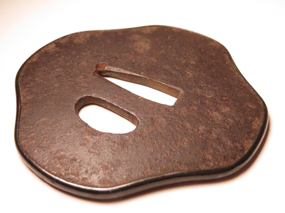 [11059] меч принадлежности Edo ~ Meiji металлический земля Zaimei flat удар гарда меча ( первый товар * покупка товар )