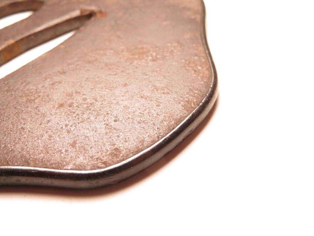 [11059] меч принадлежности Edo ~ Meiji металлический земля Zaimei flat удар гарда меча ( первый товар * покупка товар )