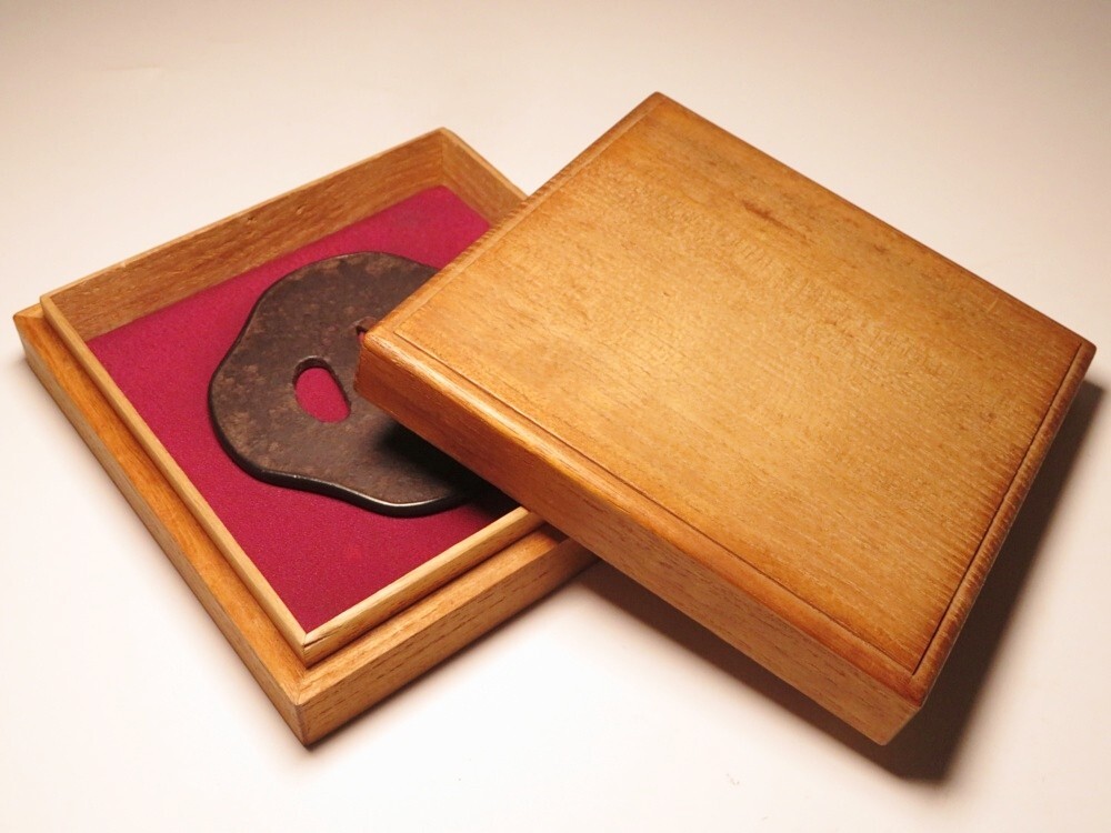 [11059] меч принадлежности Edo ~ Meiji металлический земля Zaimei flat удар гарда меча ( первый товар * покупка товар )