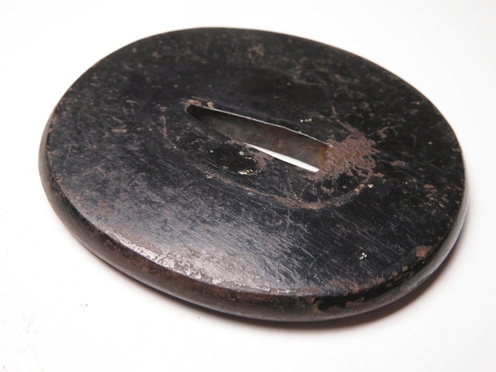 [11092] меч принадлежности Edo ~ Meiji металлический земля flat удар гарда меча ( первый товар * покупка товар )