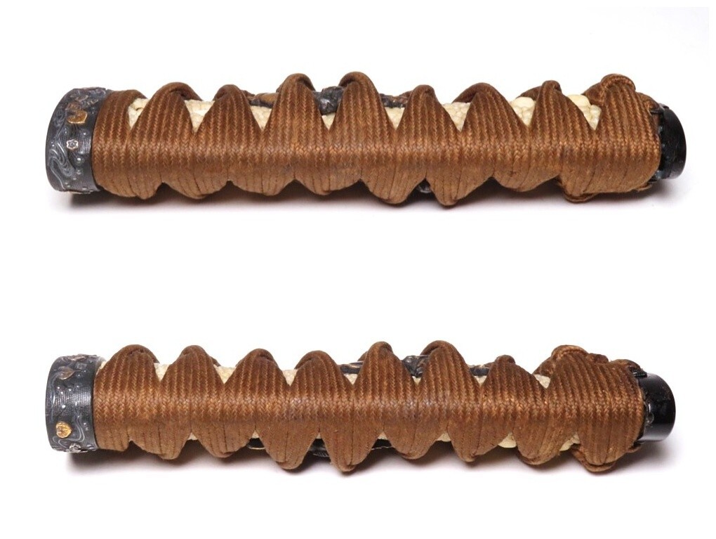 [10832] Edo ~ Meiji времена меч принадлежности красный медь земля рисунок ( первый товар * покупка товар )