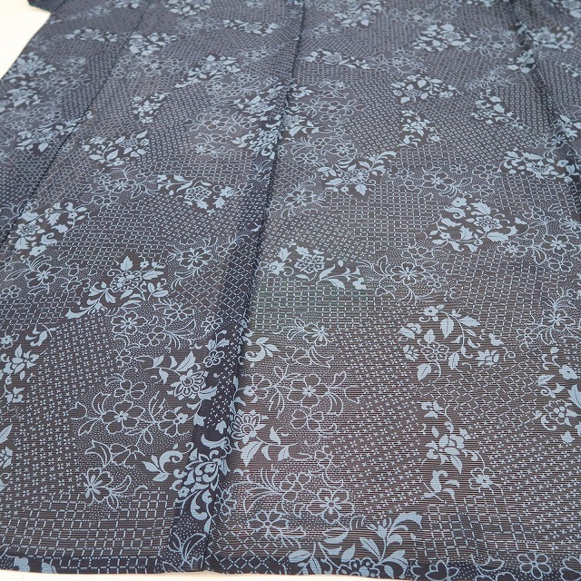 新品 絽 唐花 お仕立て上がり品 夏着物 正絹 仕付糸付 トール 小紋 6190 tomihisa 新品 絽 唐花 お仕立て上がり品 夏着物 正絹 仕付け糸
