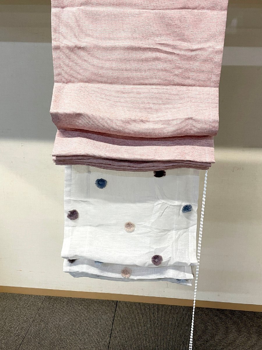 【福岡】W460 シェードカーテン◆サンゲツ◆レース付き◆固定金具◆W460 H1960 D30◆モデルR展示品◆CR45_Kh_画像4