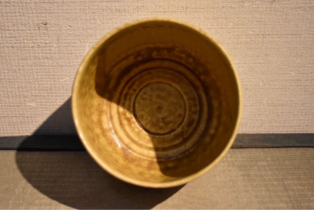 骨董品 茶碗 GE】Y158【コレクター所蔵品】加藤唐九郎 黄瀬戸茶碗 共箱/日本