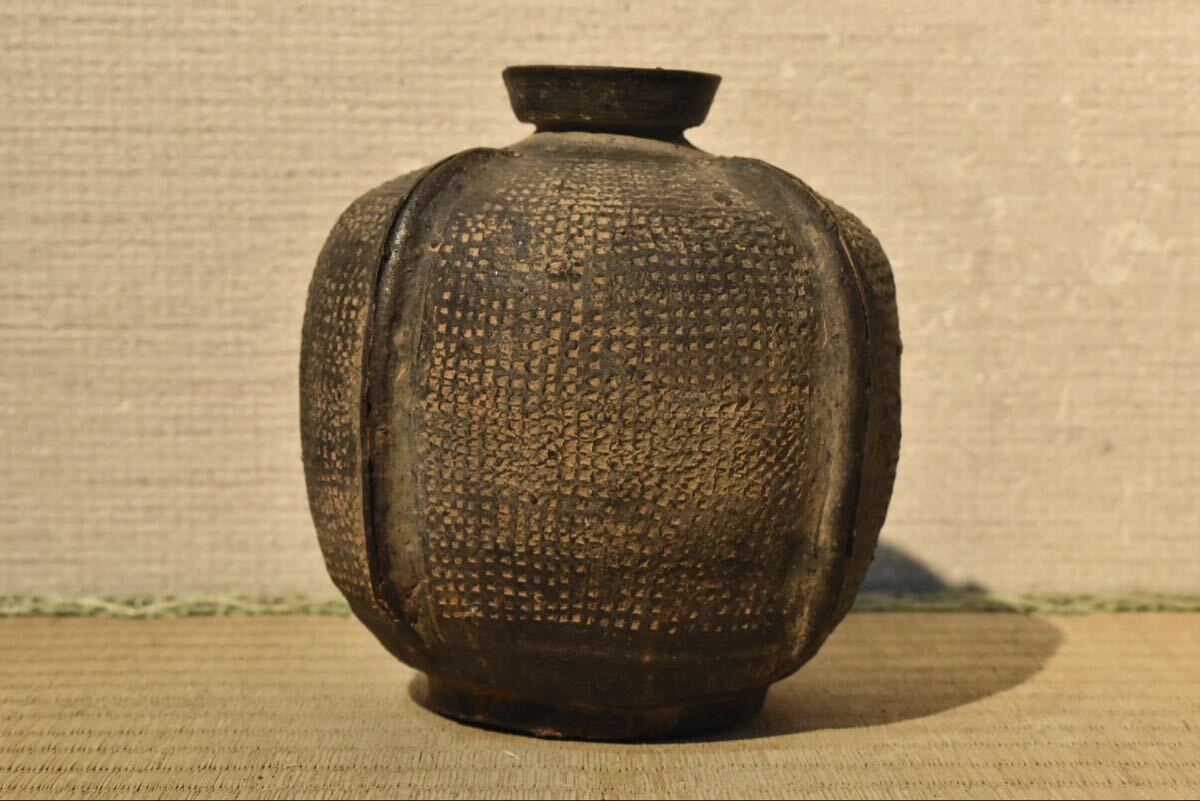 須恵器 はそう 古道具 古物 骨董 オブジェ 時代物 古美術 発掘品 土器 GE】M87【コレクター所蔵品】時代 須恵器壺/日本美術 土器 発掘