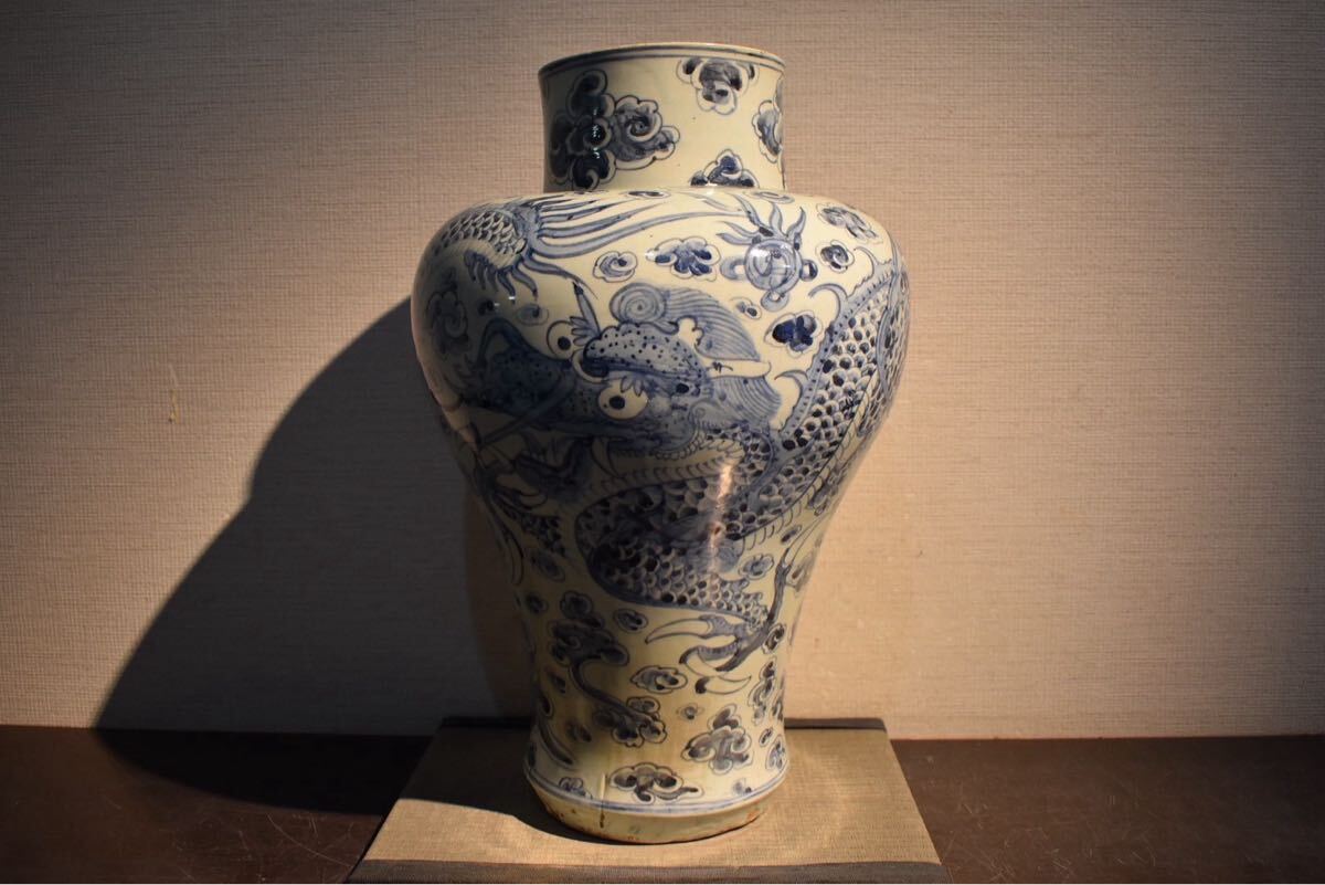 李朝 壷 時代物 GE】R86◇李朝・高麗コレクター放出品◇《大名品》時代 李朝染付