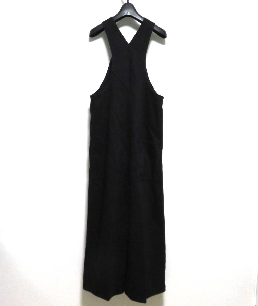 定価4.2万 新品 CURRENTAGE フロントジップ デニム サロペット 8 ブラック 日本製 カレンテージ オールインワン パンツ オーバーオール_画像4