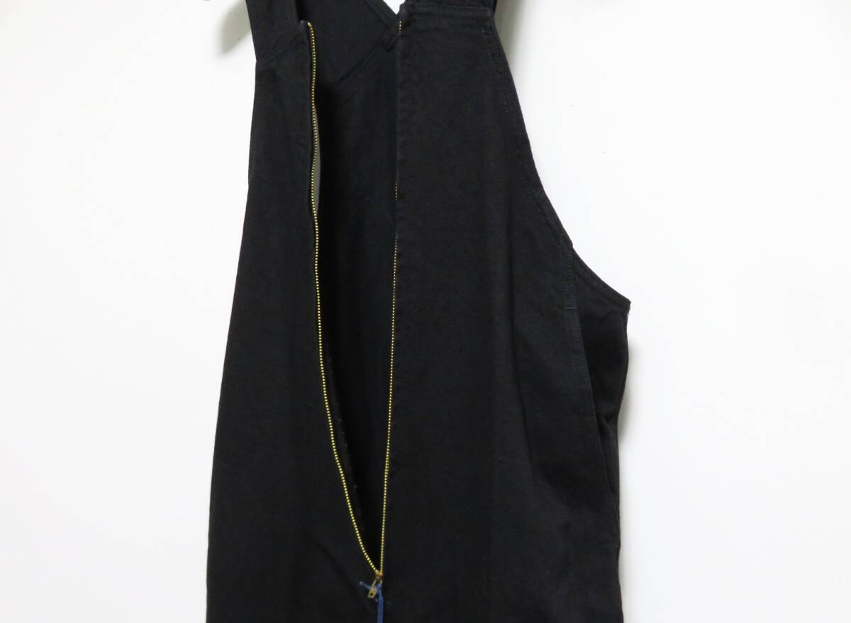 定価4.2万 新品 CURRENTAGE フロントジップ デニム サロペット 8 ブラック 日本製 カレンテージ オールインワン パンツ オーバーオール_画像3