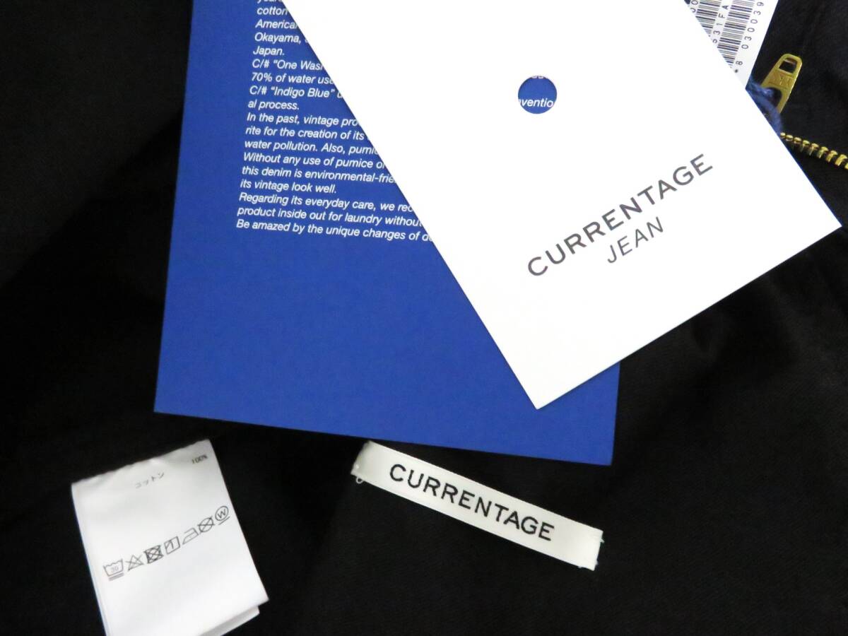定価4.2万 新品 CURRENTAGE フロントジップ デニム サロペット 8 ブラック 日本製 カレンテージ オールインワン パンツ オーバーオール_画像9