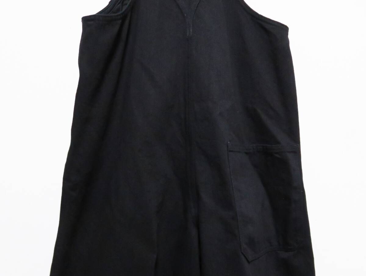 定価4.2万 新品 CURRENTAGE フロントジップ デニム サロペット 8 ブラック 日本製 カレンテージ オールインワン パンツ オーバーオール_画像6