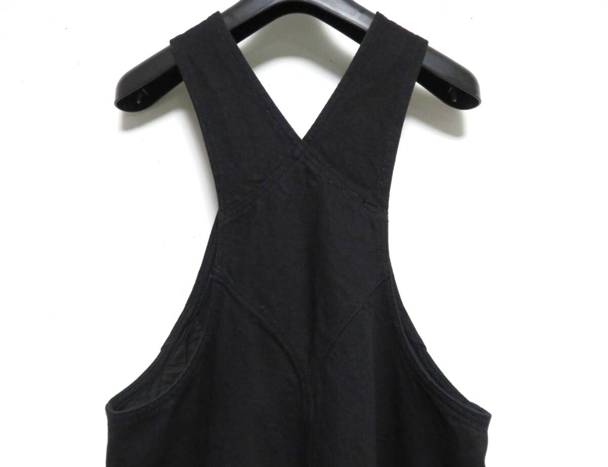 定価4.2万 新品 CURRENTAGE フロントジップ デニム サロペット 8 ブラック 日本製 カレンテージ オールインワン パンツ オーバーオール_画像5