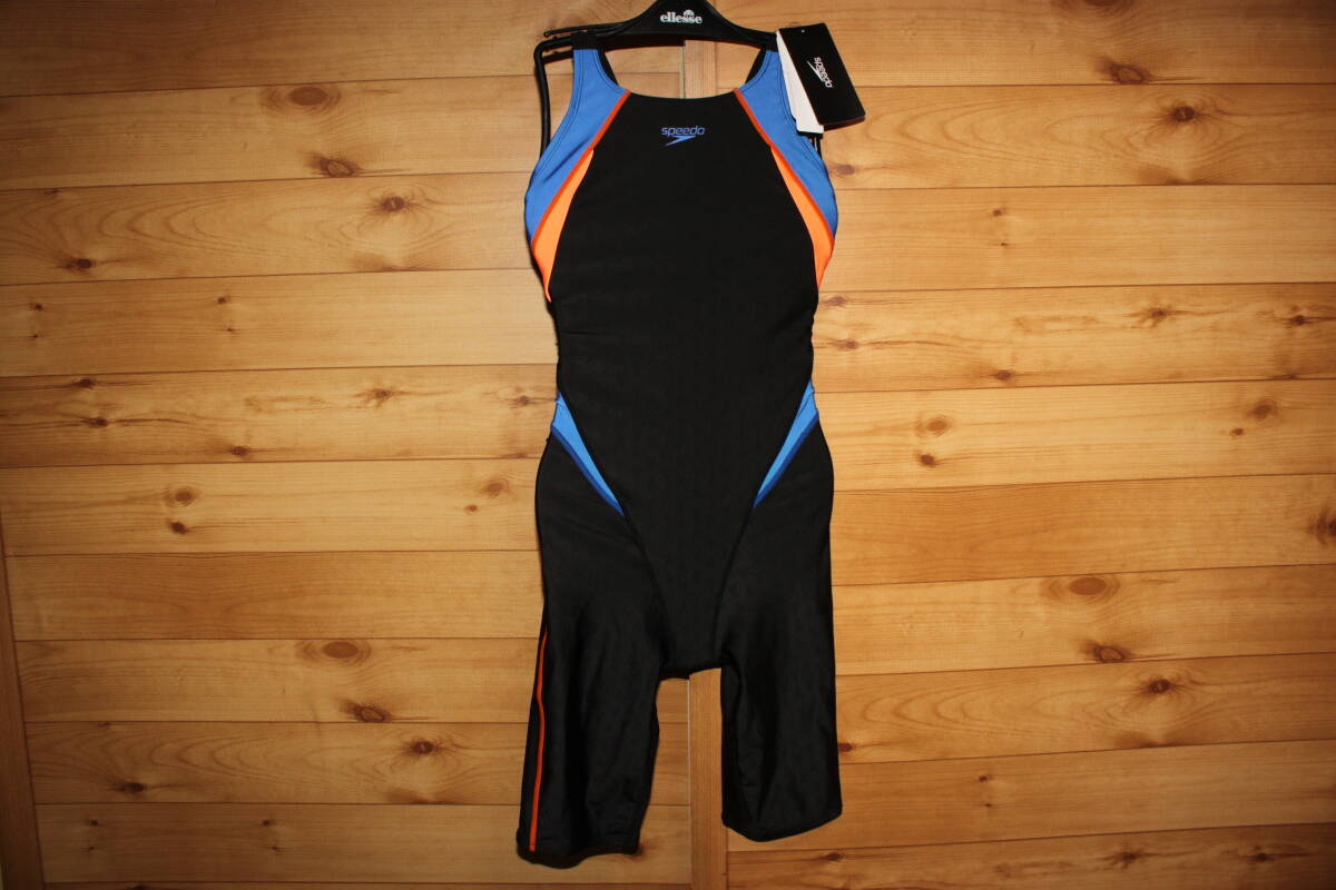 【新品未使用】Speedo 競泳用水着 黒/青 未使用 O XL 黒青橙 スピード speedo FINA承認フレックスシグマ2