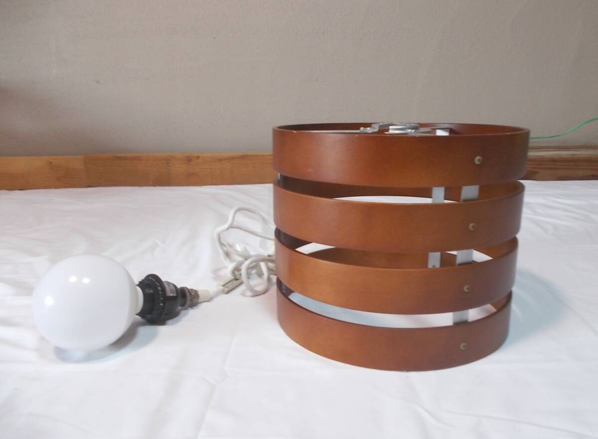 吊り下げ ペンダントライト/ランプ⑤★1燈(100W)★木制シェード/ブラウン★★ニトリ★天井照明★