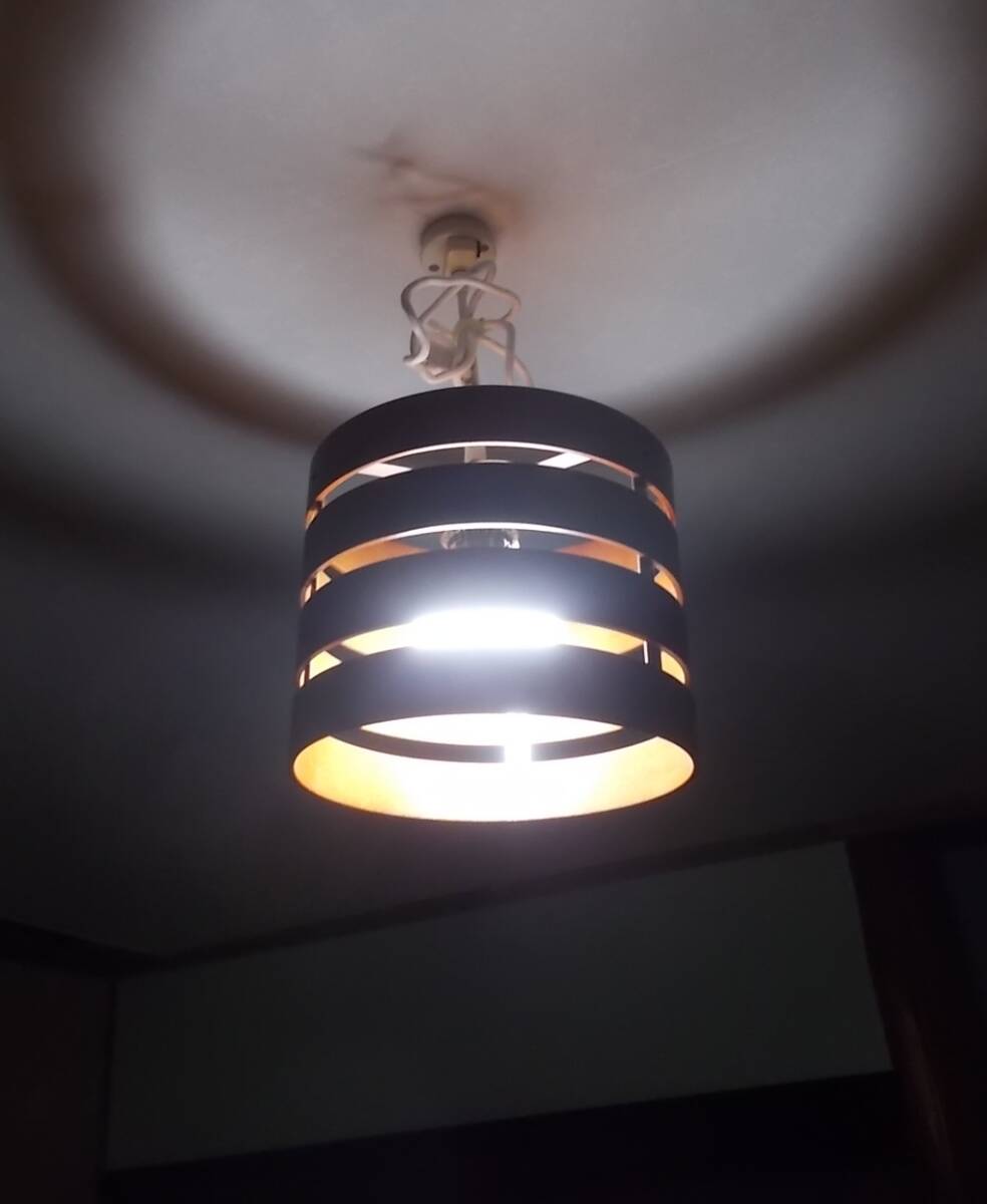 吊り下げ ペンダントライト/ランプ⑤★1燈(100W)★木制シェード/ブラウン★★ニトリ★天井照明★