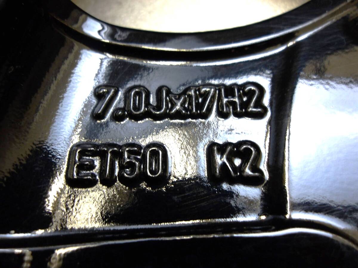 H2706 中古 4本 ボルボ VOLVO 純正 17 x 7J +50 5H 108 ハブ径 63.4 ブラックポリッシュ C30 V40 S40 V60 S60 V70 S80_画像6