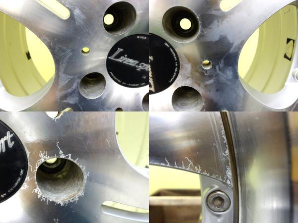 H2701 中古 4本 リネアスポーツ 17 x 7J +38 4H 100 ポリッシュ 日本製 ヤリス ヴィッツ ロードスター フィット スイフト コンパクトカー_画像10