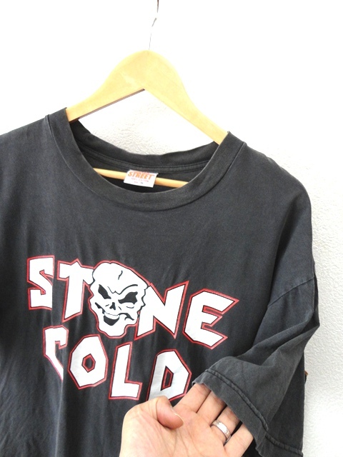 00's■WWE■STONE COLD：ストーンコールド■BULLET PROOF■スカル 両面プリント Tシャツ■ブラック■XLsize■プロレス_画像8