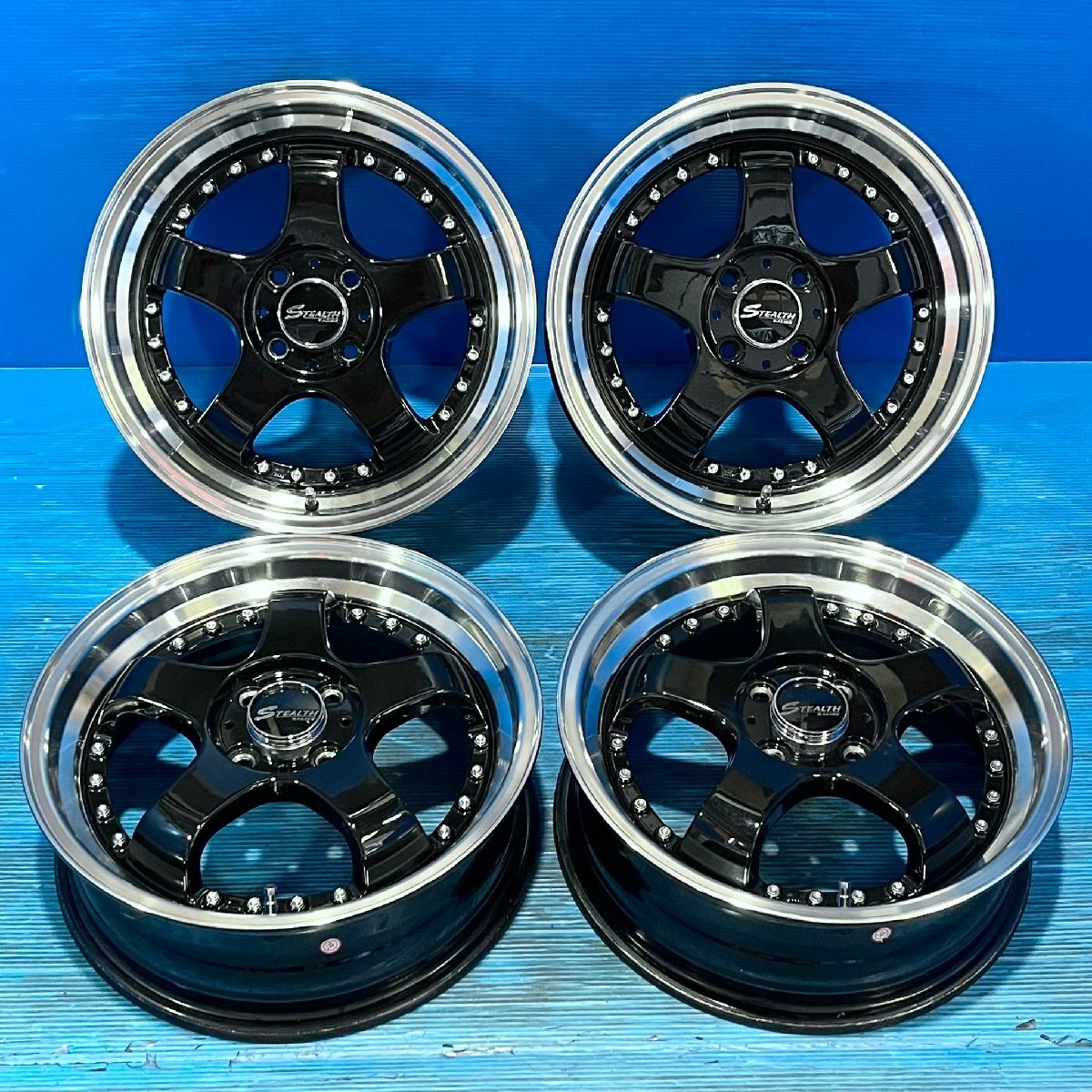 前后異形 16インチ ステルスレーシング STEALTH RACING K35 5.5J+43 6.5J+45 4H100 チューナーサイズ 車高短 ローダウン 軽カー 深リム