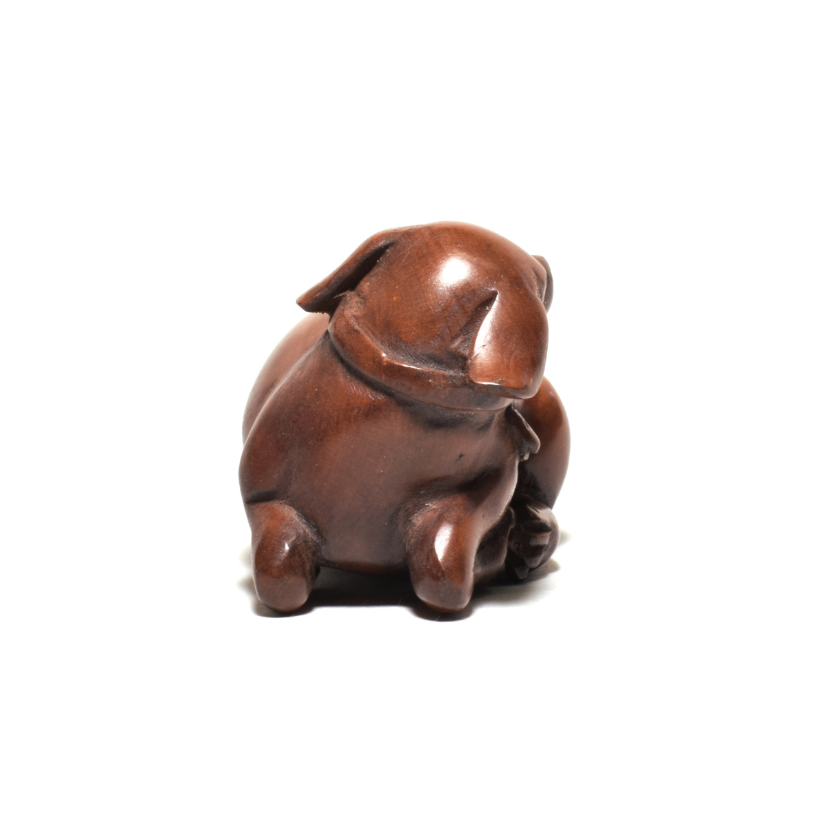  netsuke Самшит мелколистный собака деликатный скульптура из дерева собака [b13-12]