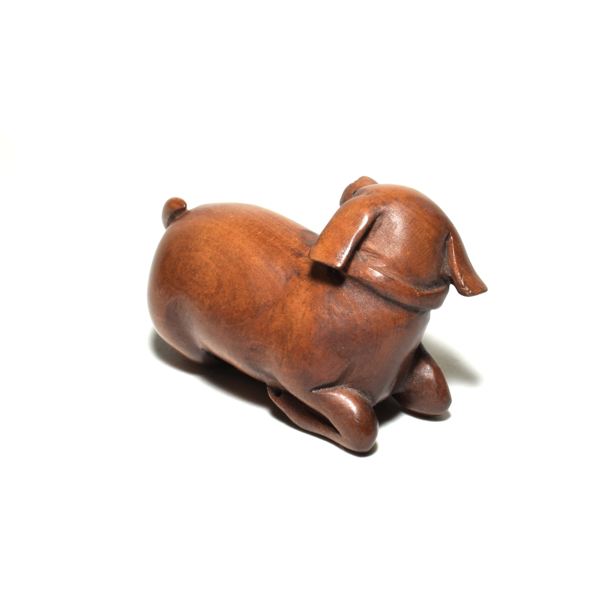  netsuke Самшит мелколистный собака деликатный скульптура из дерева собака [b13-12]