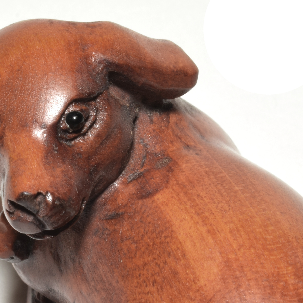  netsuke Самшит мелколистный собака деликатный скульптура из дерева собака [b13-12]