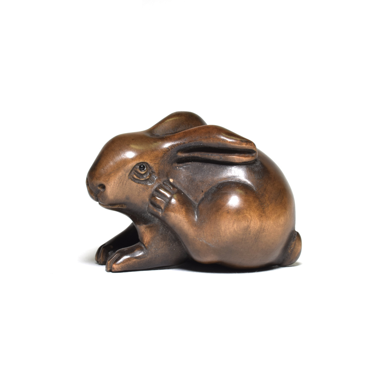  netsuke Самшит мелколистный . деликатный скульптура из дерева заяц [b14-1]