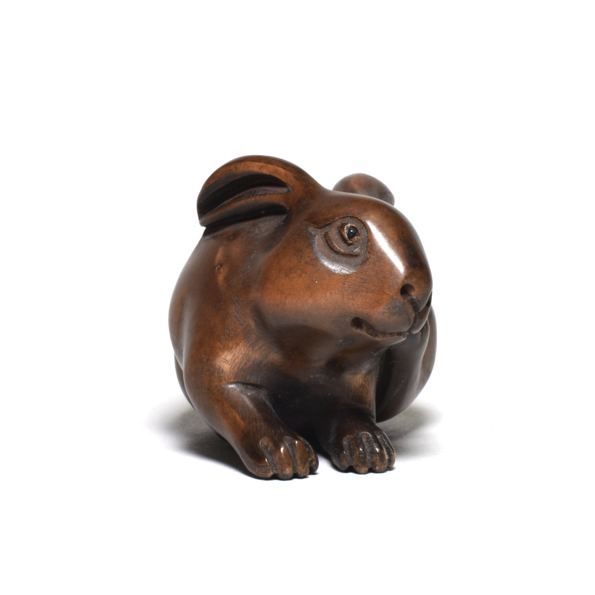  netsuke Самшит мелколистный . деликатный скульптура из дерева заяц [b14-1]