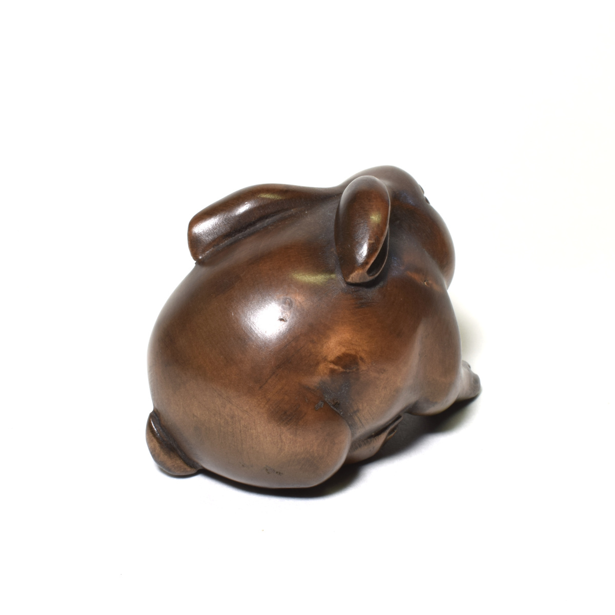  netsuke Самшит мелколистный . деликатный скульптура из дерева заяц [b14-1]