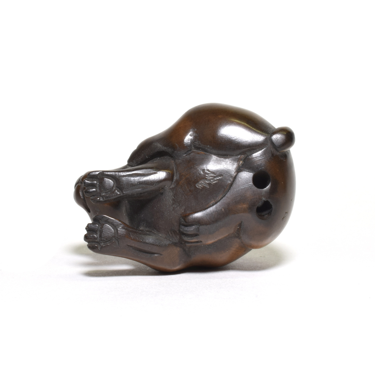  netsuke Самшит мелколистный . деликатный скульптура из дерева заяц [b14-1]