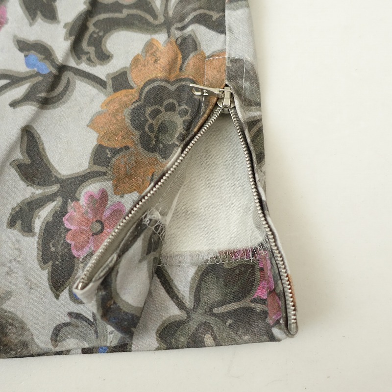 ドリスヴァンノッテン DRIES VAN NOTEN *プリントパンツ*38綿混グレー系フラワー総柄テーパード裾ジッパー(25-2506-102)【03F52】_画像5