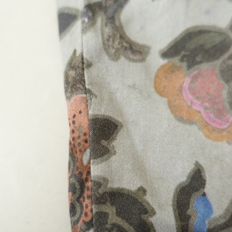 ドリスヴァンノッテン DRIES VAN NOTEN *プリントパンツ*38綿混グレー系フラワー総柄テーパード裾ジッパー(25-2506-102)【03F52】_画像7