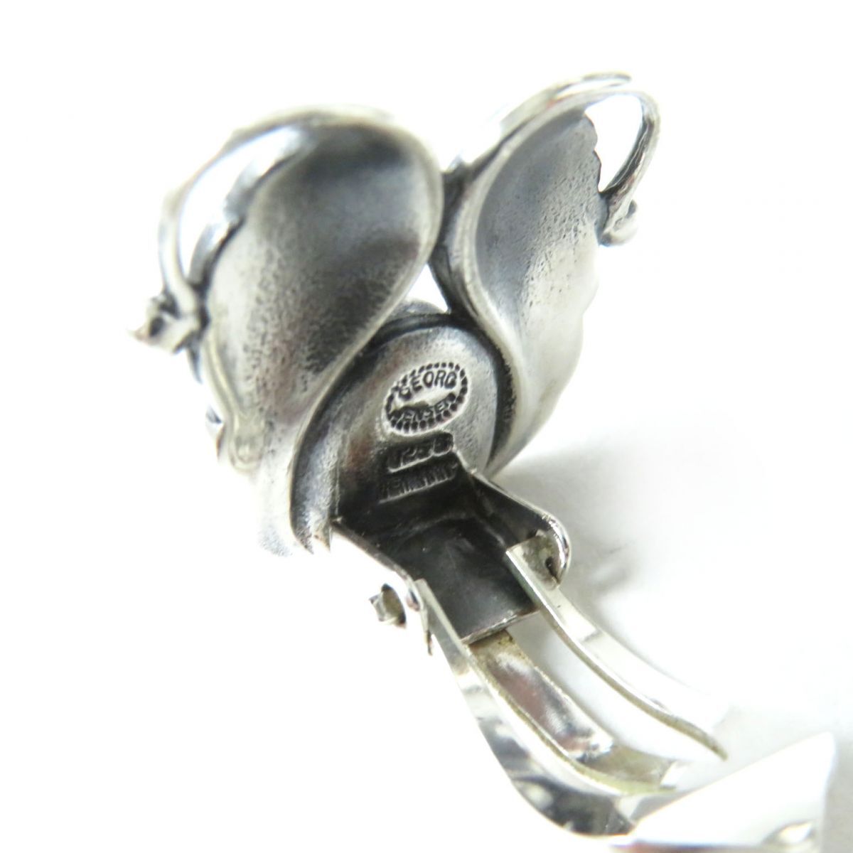 [ Don Don пересмотр ] прекрасный товар *GEORG JENSEN George Jensen серьги аксессуары обе уголок для женский 925 серебряный 2×2cm масса :11.5g