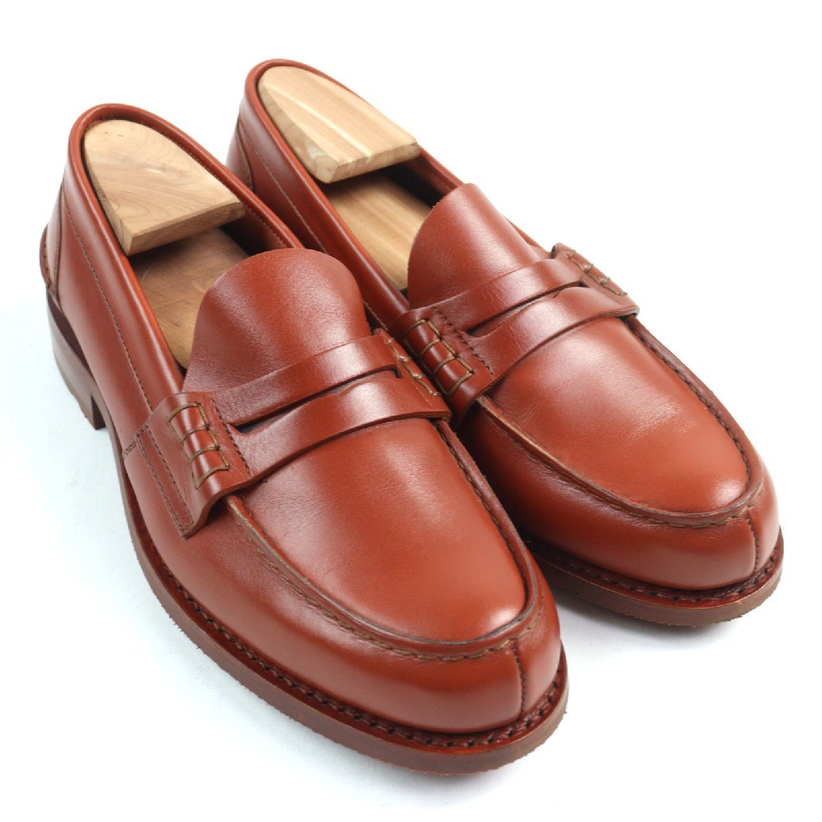 美品○CHURCH’S チャーチ PEMBREY レザー ラスト126 スプリットトゥ ヒールカウンター ペニーローファー ブラウン 6 メンズ_画像2