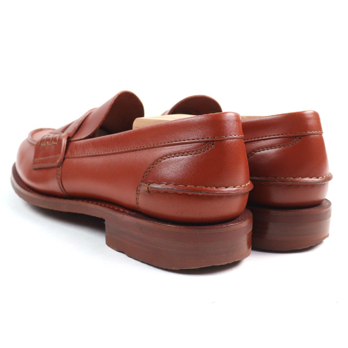 美品○CHURCH’S チャーチ PEMBREY レザー ラスト126 スプリットトゥ ヒールカウンター ペニーローファー ブラウン 6 メンズ_画像5