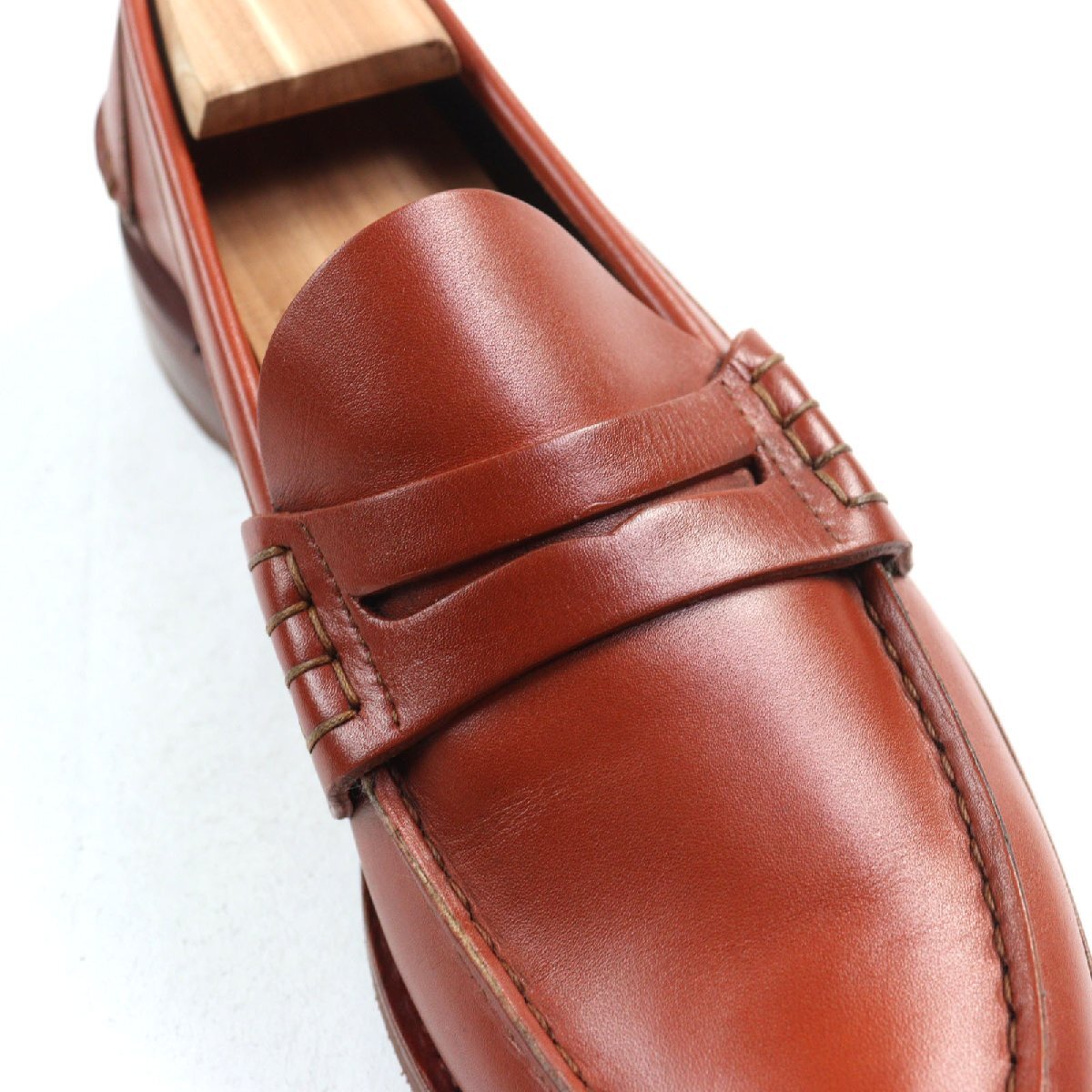 美品○CHURCH’S チャーチ PEMBREY レザー ラスト126 スプリットトゥ ヒールカウンター ペニーローファー ブラウン 6 メンズ_画像6