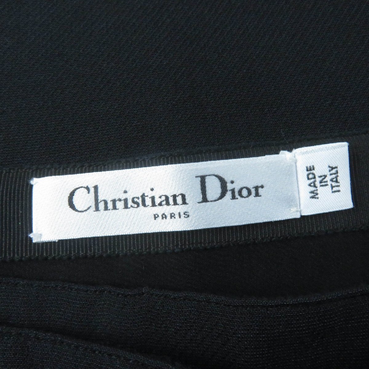 極美品☆Christian Dior クリスチャンディオール 011J12A1166 ウール シルク ラップスカート ブラック 40 イタリア制 正規(guī)品 レディース