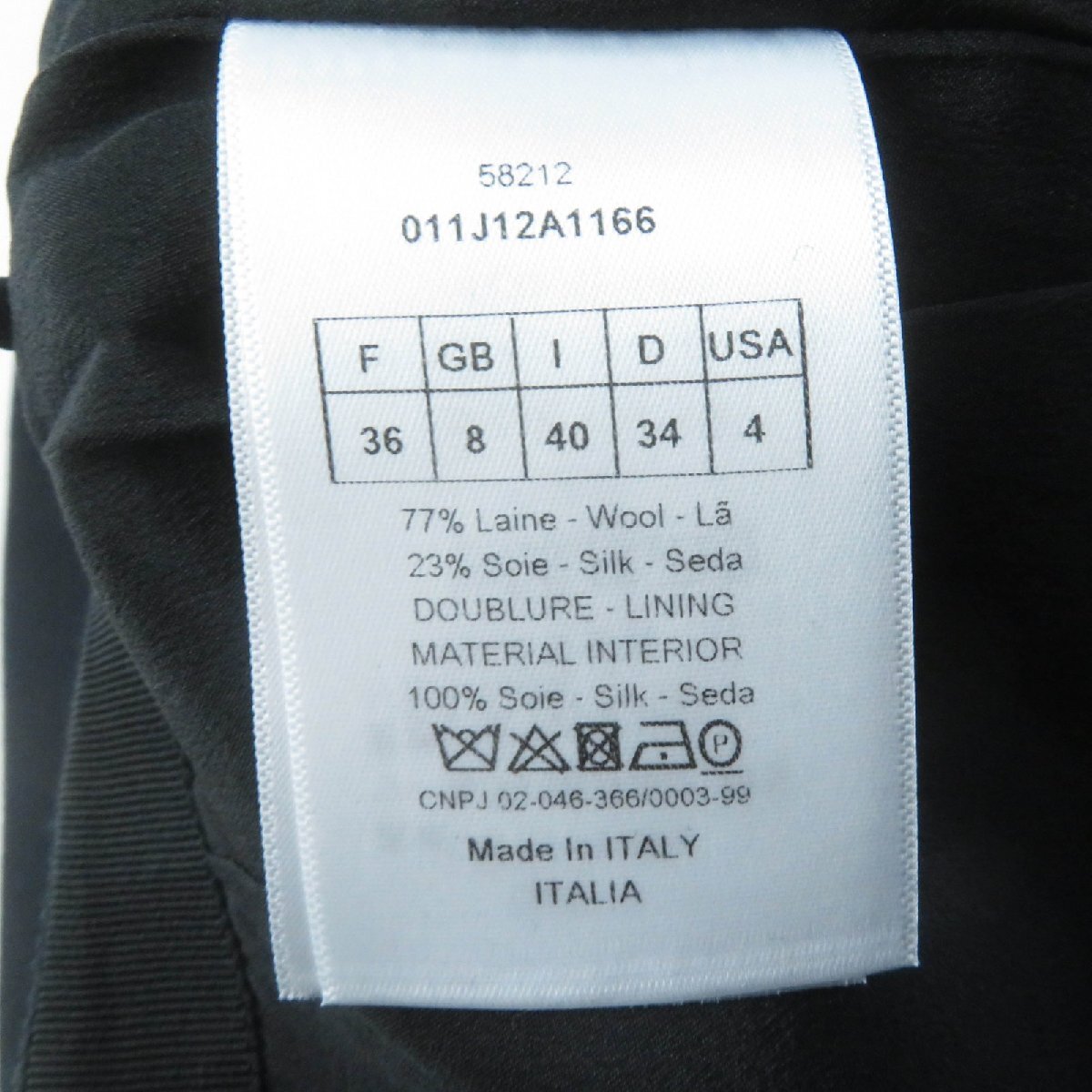 極美品☆Christian Dior クリスチャンディオール 011J12A1166 ウール シルク ラップスカート ブラック 40 イタリア制 正規(guī)品 レディース