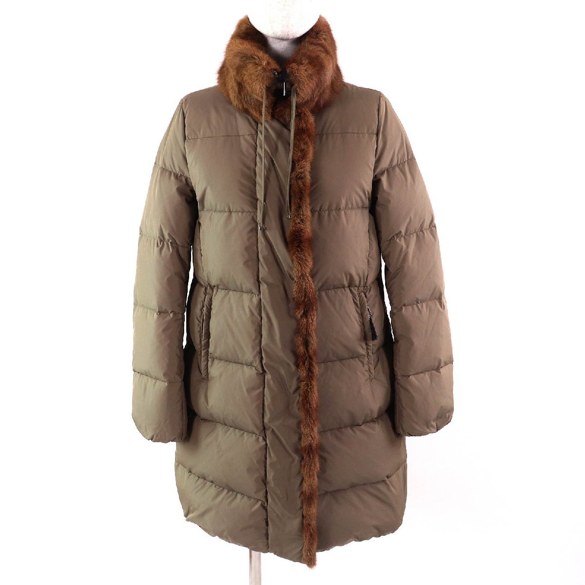 未使用品△MONCLER モンクレール CLEMATITE クレマチス リスファー ダウンコート ブラウン系 0 正規品 レディース_画像1