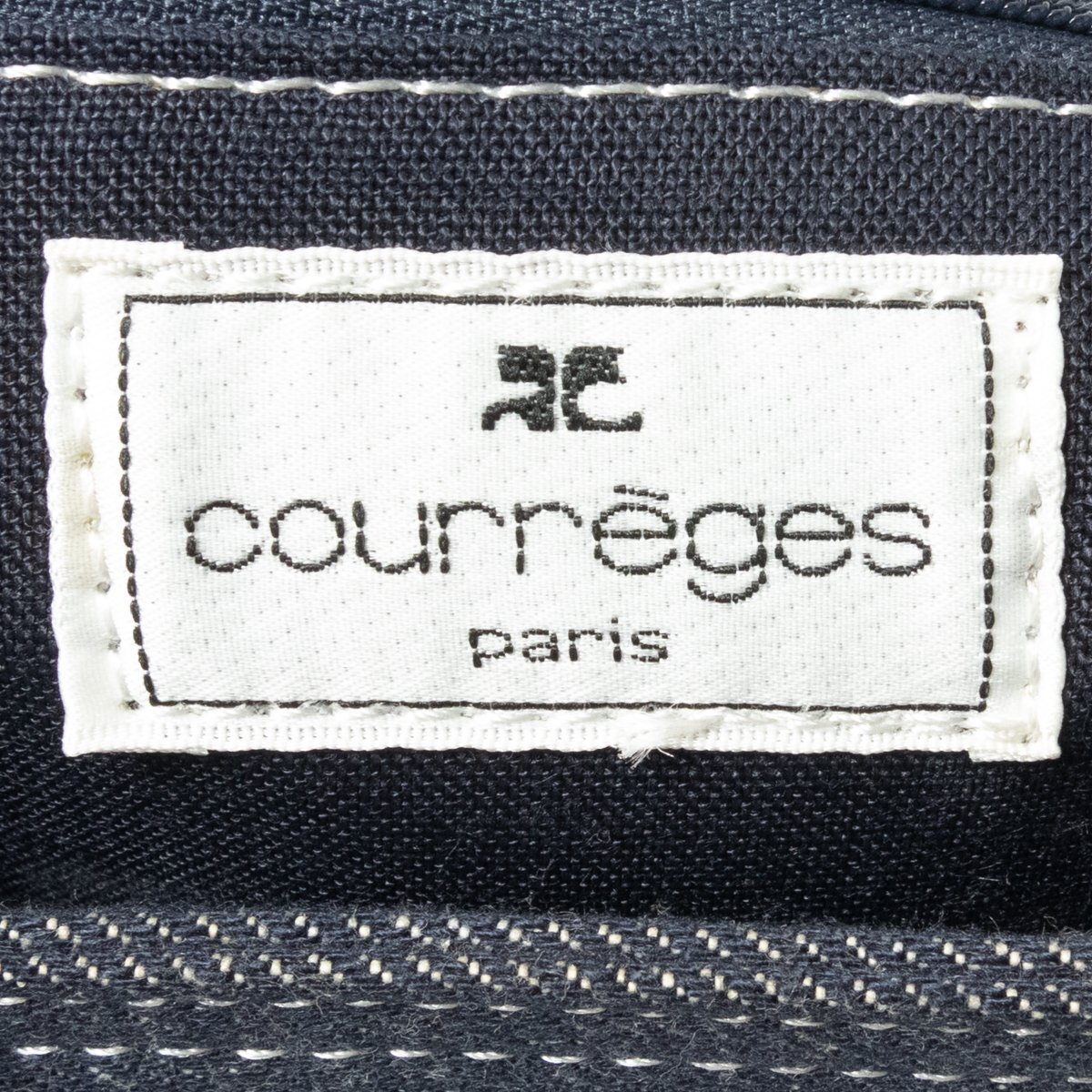 courreges デニム ロゴ ハンドバッグ 1円スタート】 courreges クレージュ デニム クリアハンドル