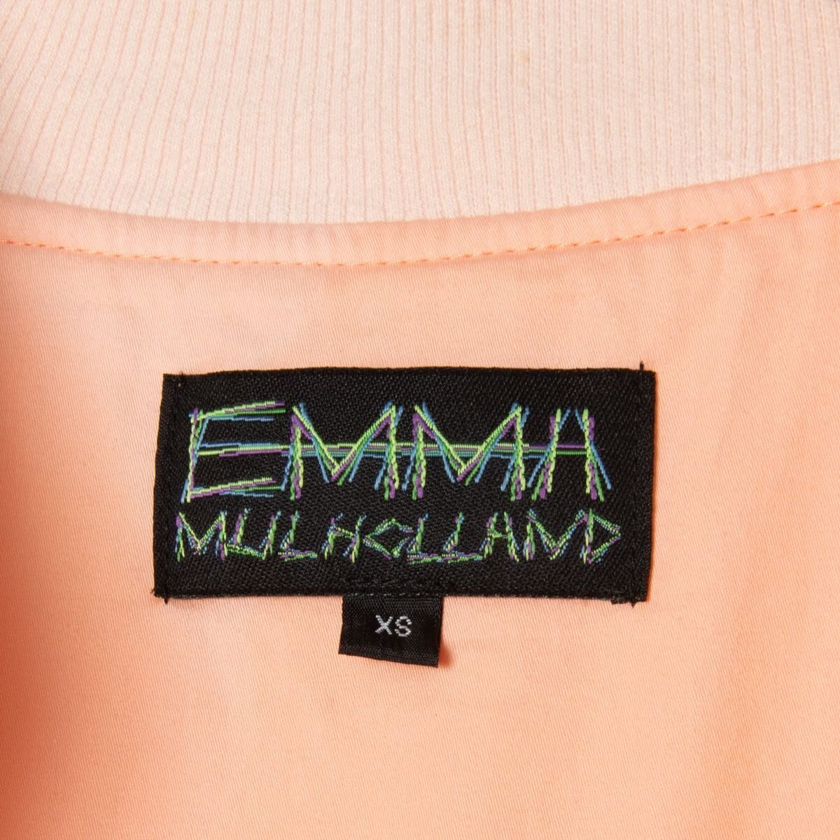 EMMA MULHOLLAND エマミュラーランド スカジャン ブルゾン アウター シルク100% カジュアル サーモンピンク XS レディース オーストラリア_画像7