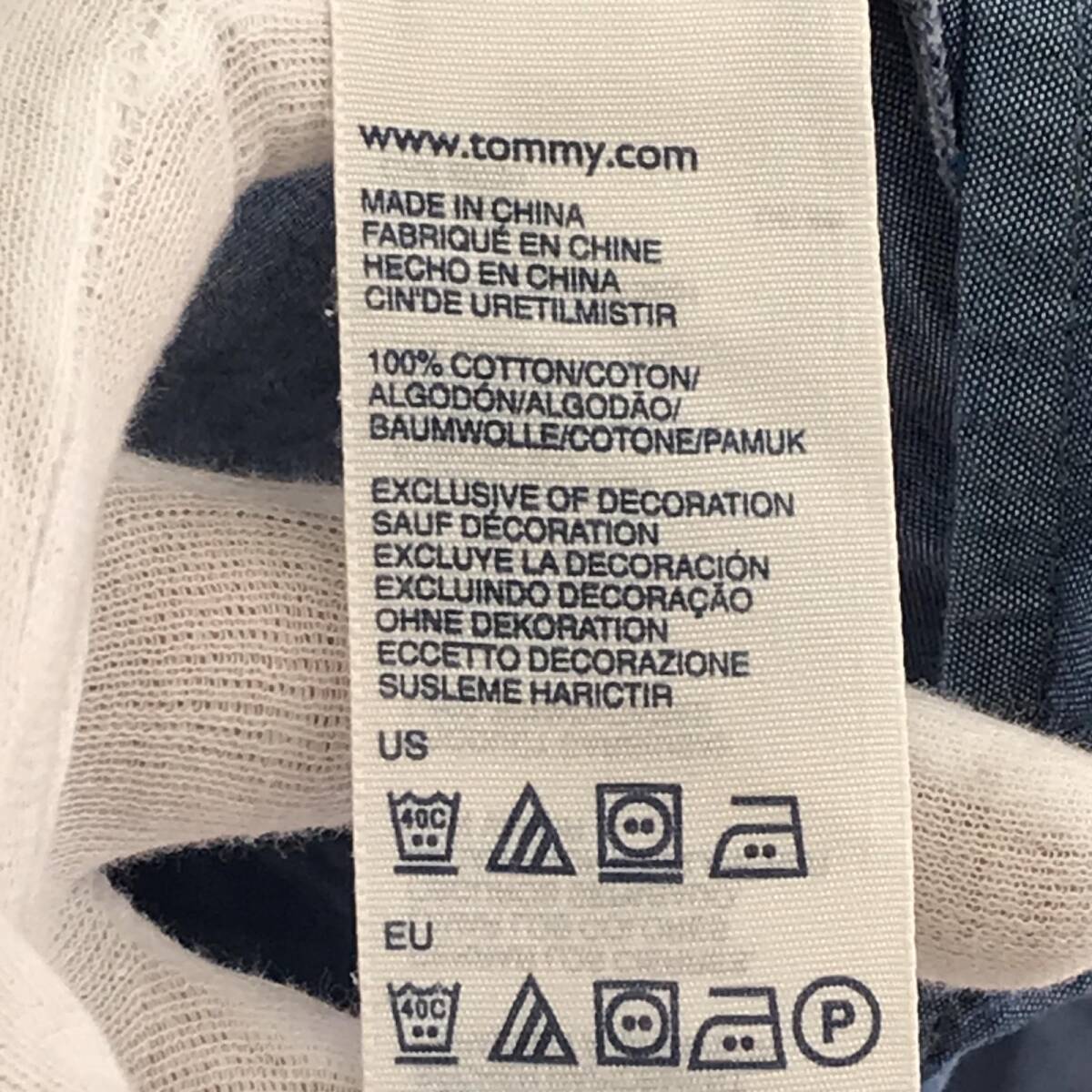 TOMMY HILFIGER トミーヒルフィガー 長袖シャツ sizeS/P/ブルー ゆうパケットOK_画像4