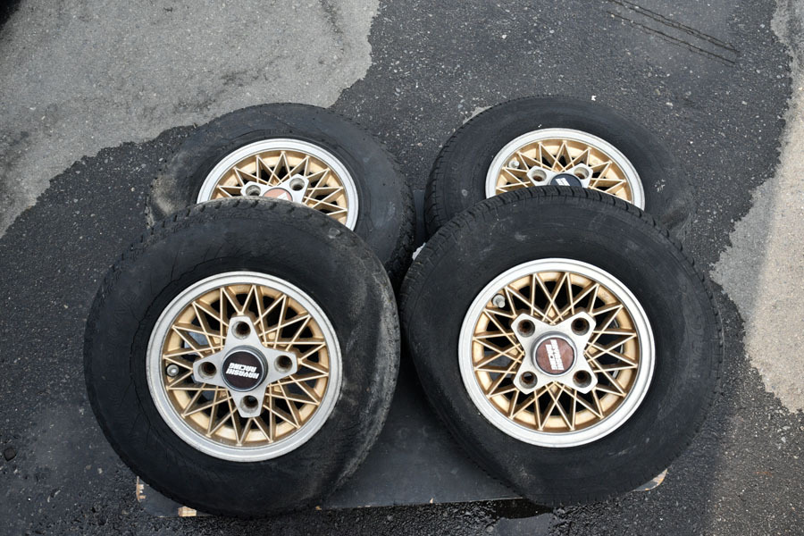 ED051 旧車 ハヤシレーシング 4 1/2-B×10+36 ホイール 4本セット タイヤサイズ145SR10 ストリート2